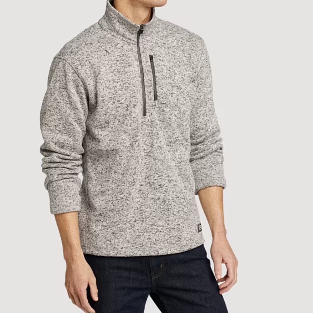 Field &‎ Stream mock neck Men's Heather gray Quarter-Zip sweater fleece Sz XLT